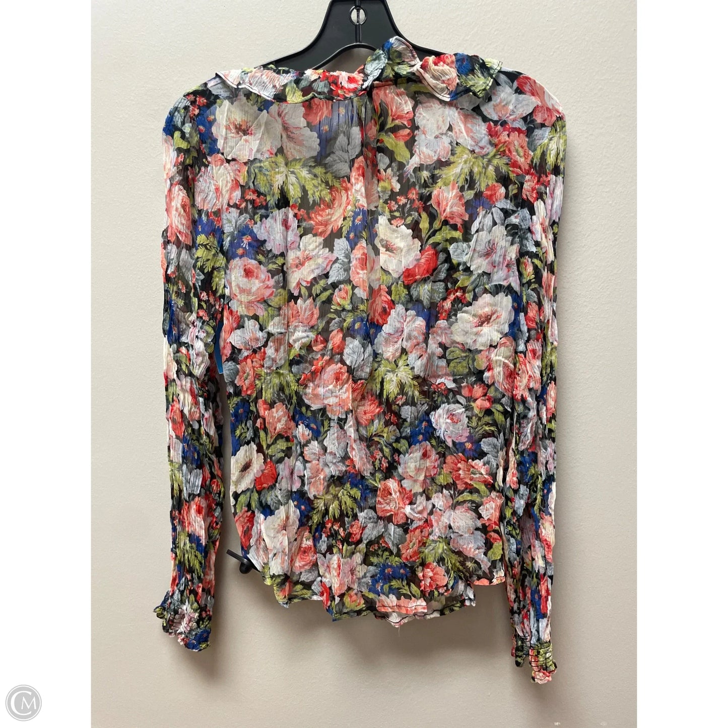 Top Long Sleeve By Anthropologie In Floral Print, Size: S