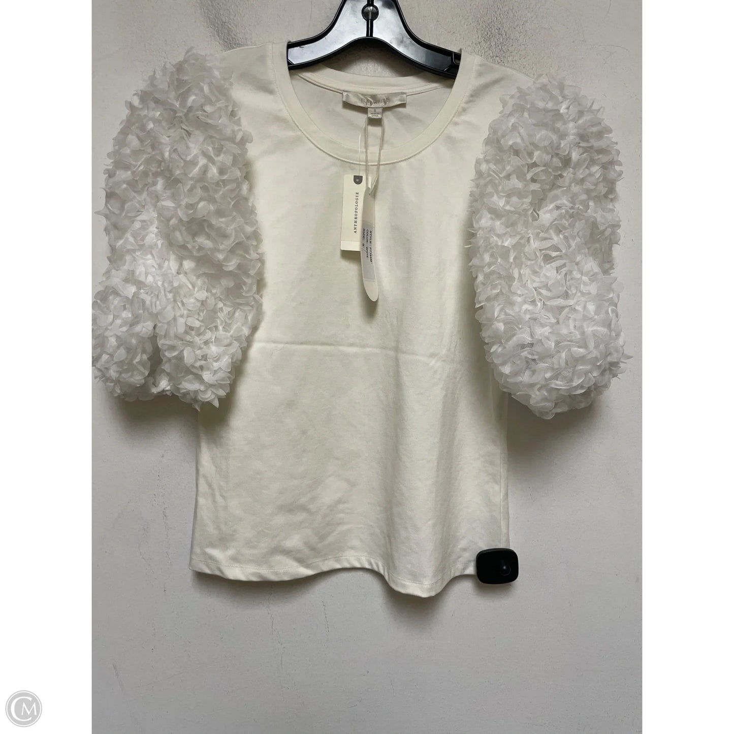 Top Short Sleeve By Flat White In Cream, Size: S