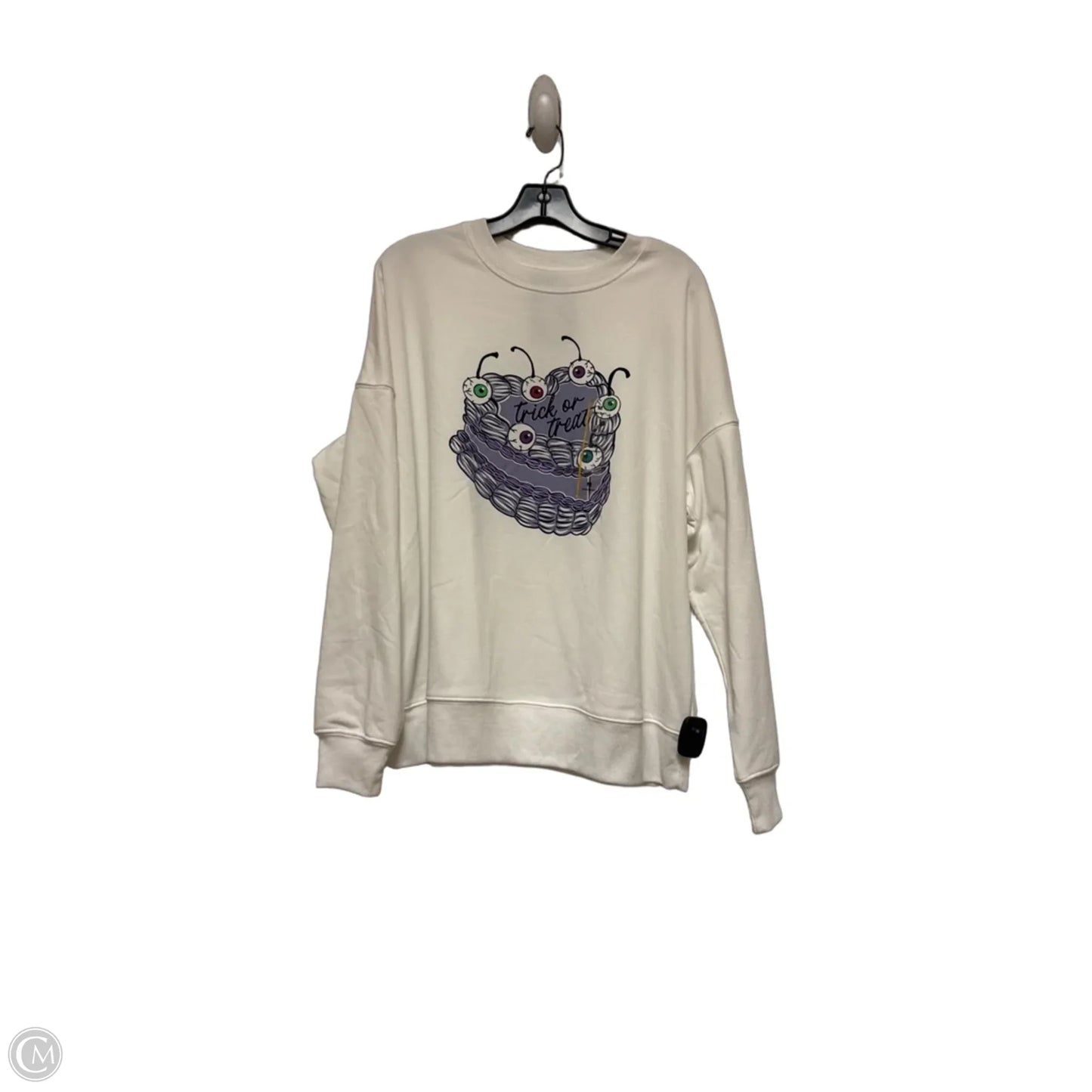 Top Long Sleeve By Clothes Mentor In White, Size: M