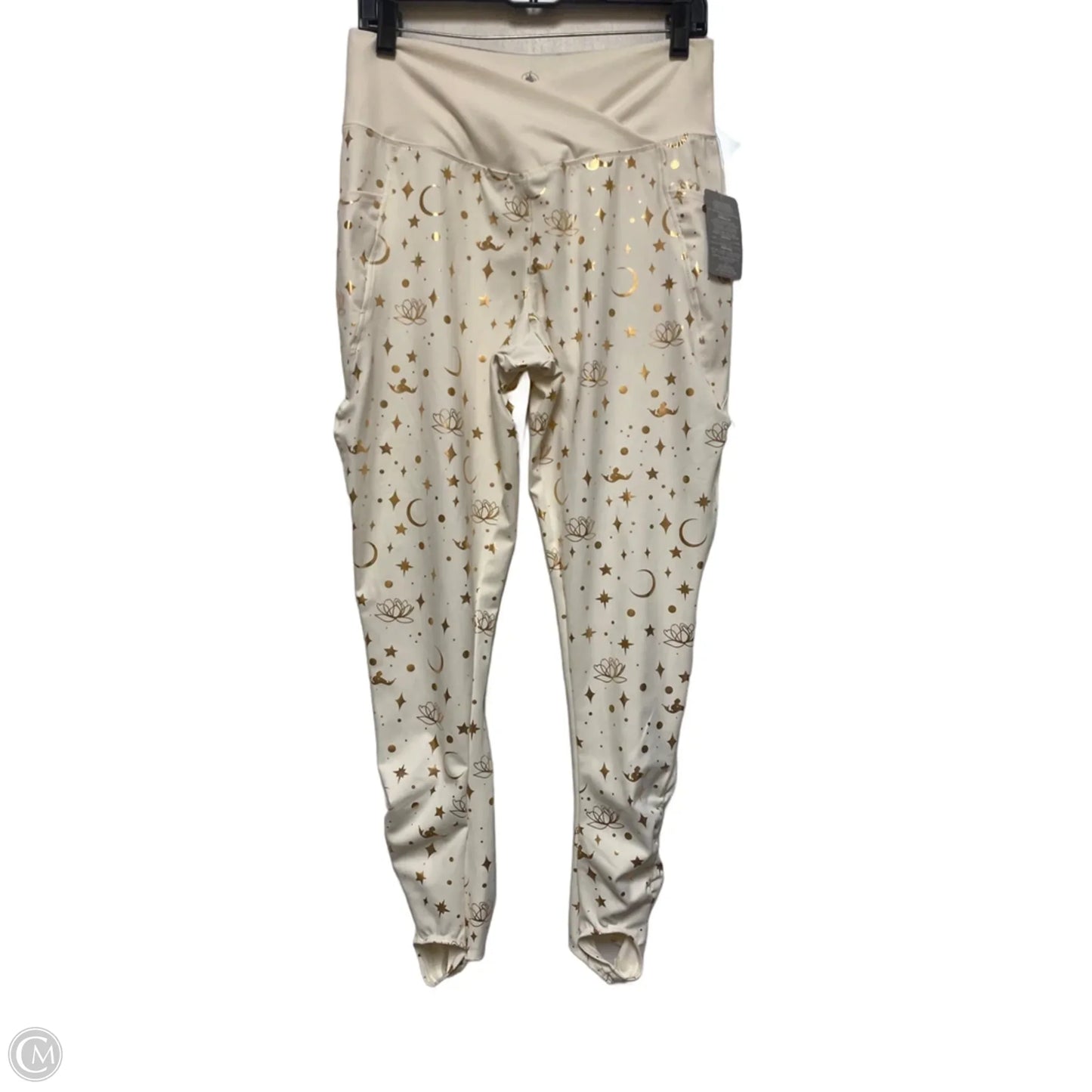 Athletic Leggings By Disney In Cream, Size: L