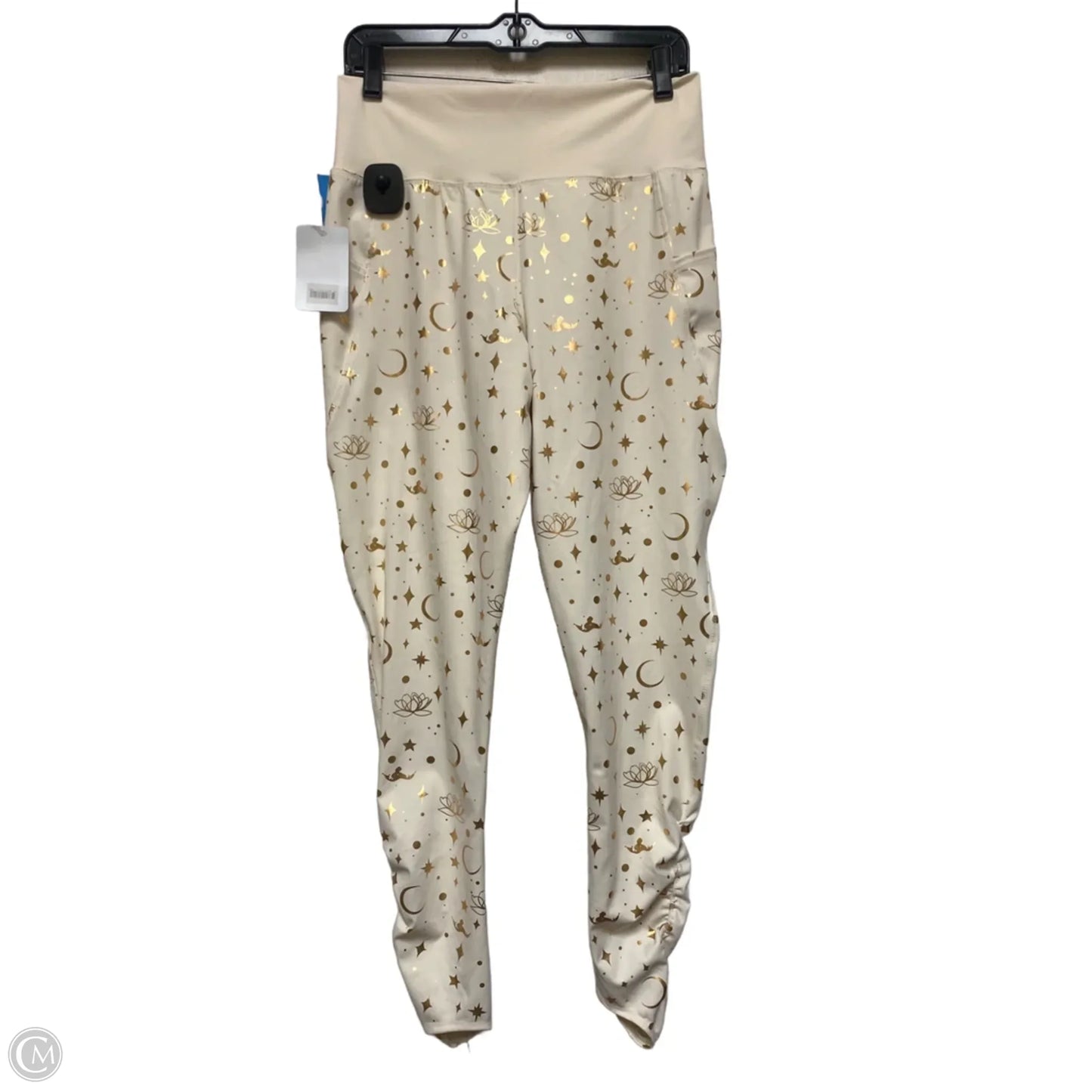 Athletic Leggings By Disney In Cream, Size: L