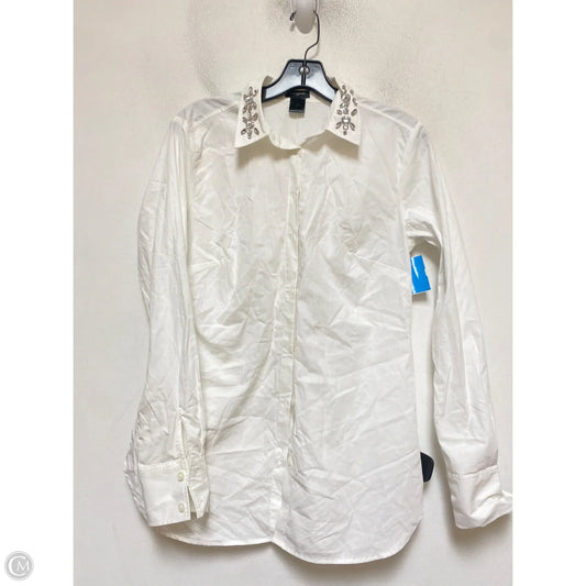 Top Long Sleeve By Ann Taylor In White, Size: Xs