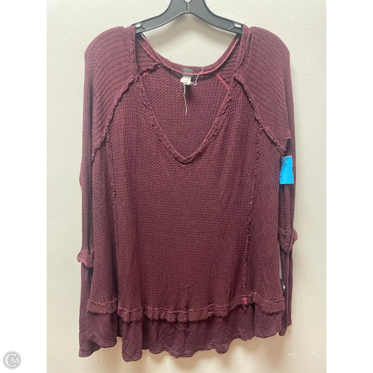 Top Long Sleeve By We The Free In Maroon, Size: Xs