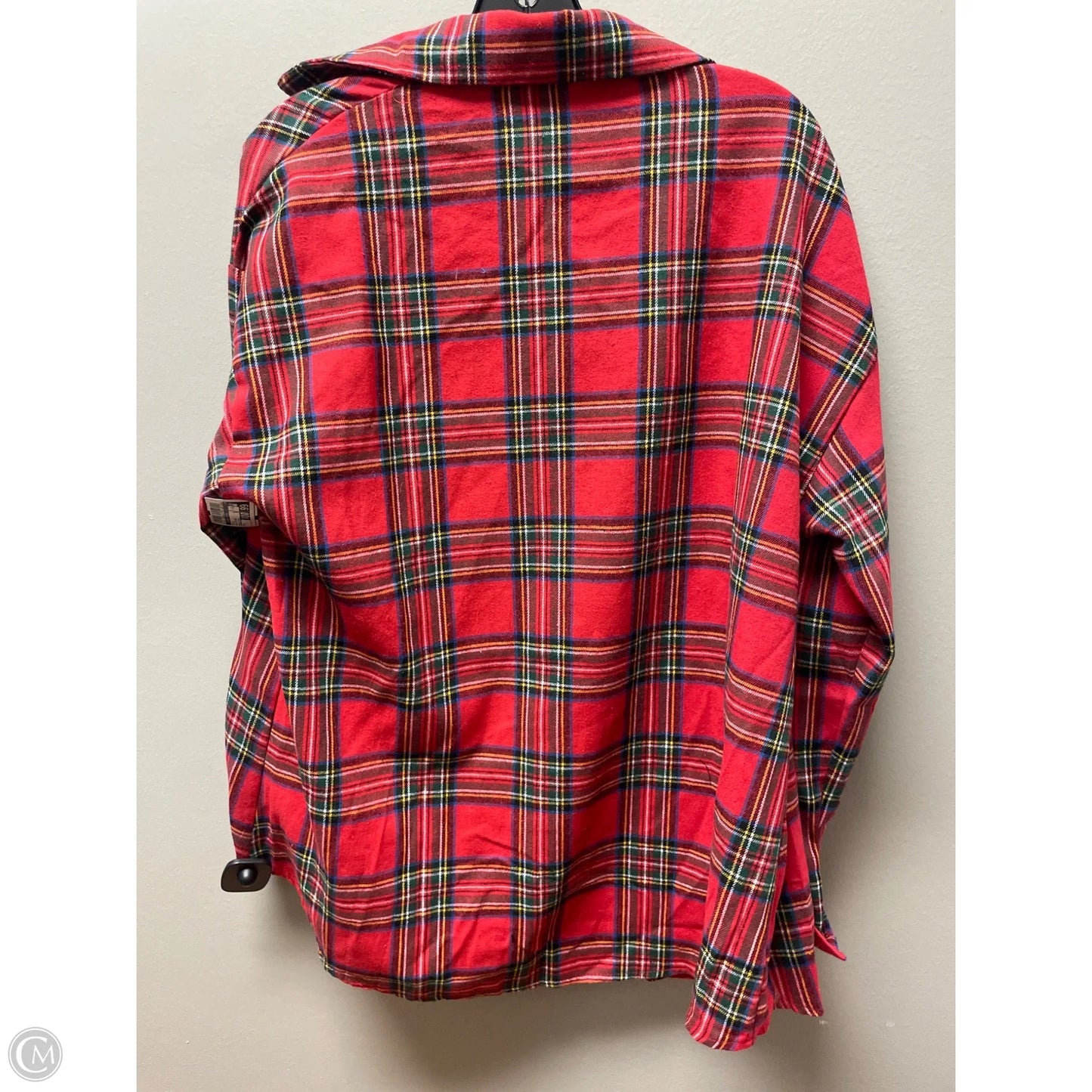 Top Long Sleeve By Clothes Mentor In Plaid Pattern, Size: L