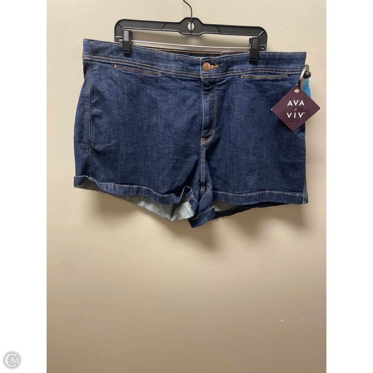Shorts By Ava & Viv In Blue Denim, Size: 18
