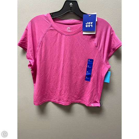 Athletic Top Short Sleeve By Joy Lab In Pink, Size: Xl