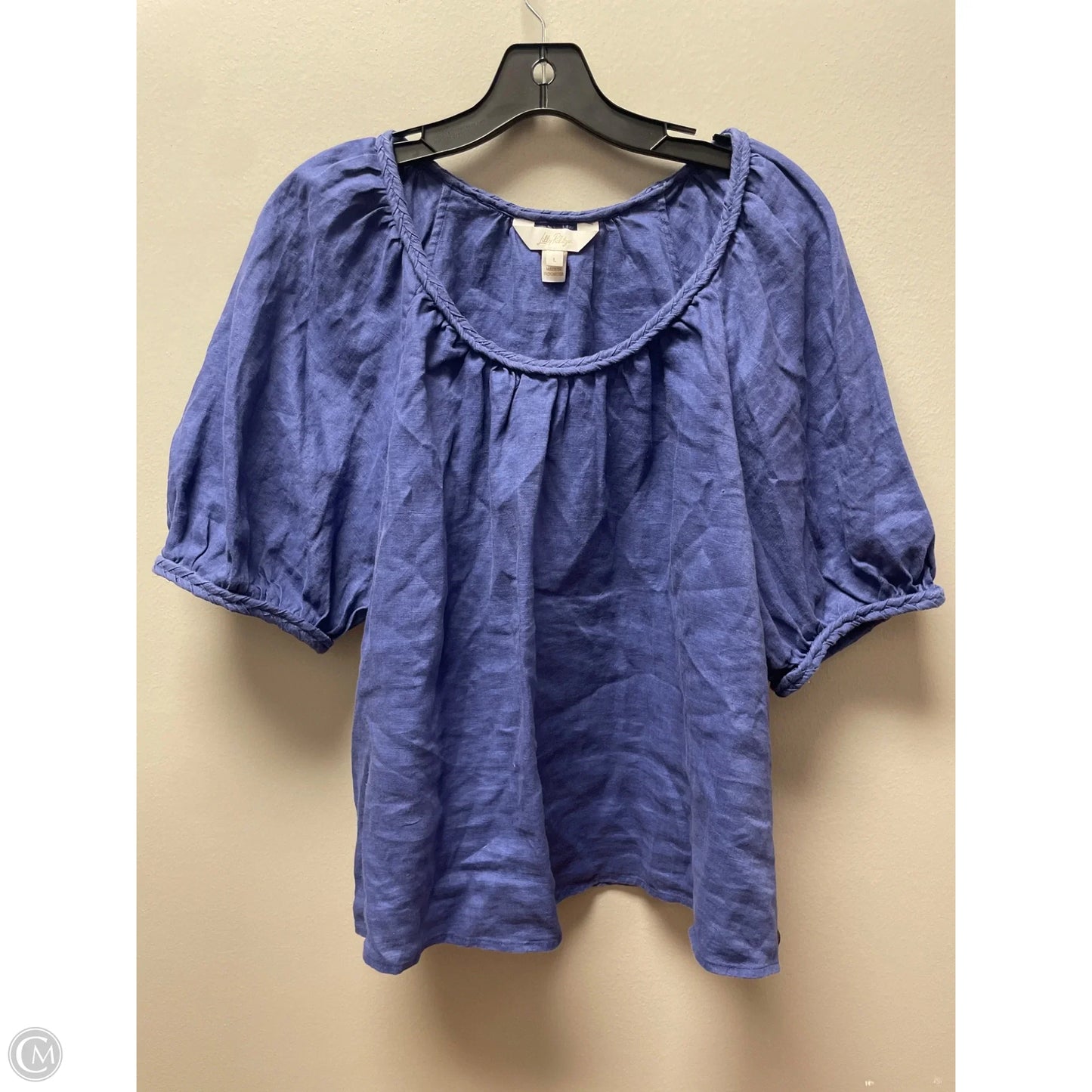 Top Short Sleeve Designer By Lilly Pulitzer In Blue, Size: L