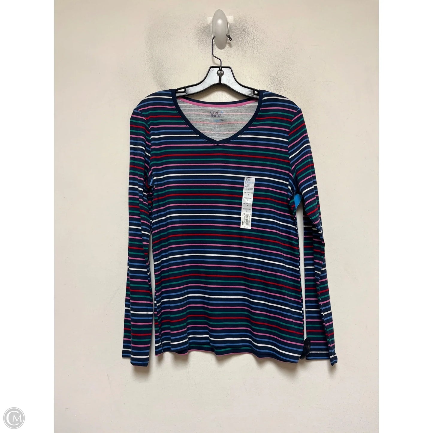 Top Long Sleeve Basic By Croft And Barrow In Striped Pattern, Size: M