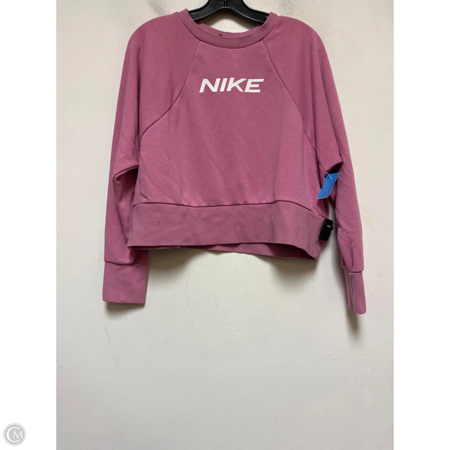 Athletic Top Long Sleeve Crewneck By Nike Apparel In Pink, Size: M