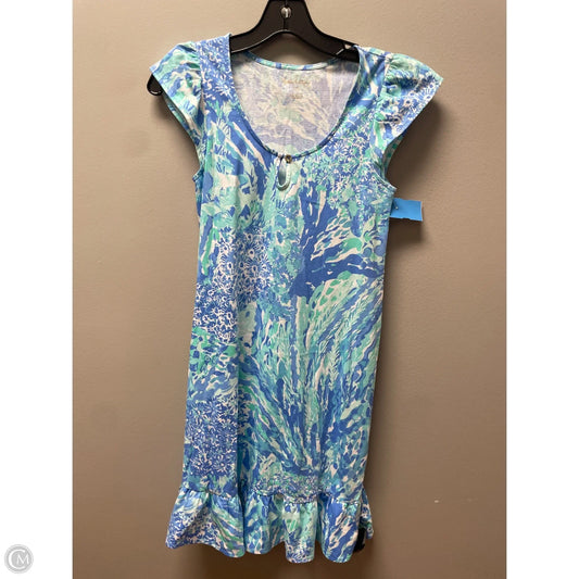 Dress Designer By Lilly Pulitzer In Blue & Green, Size: Xxs