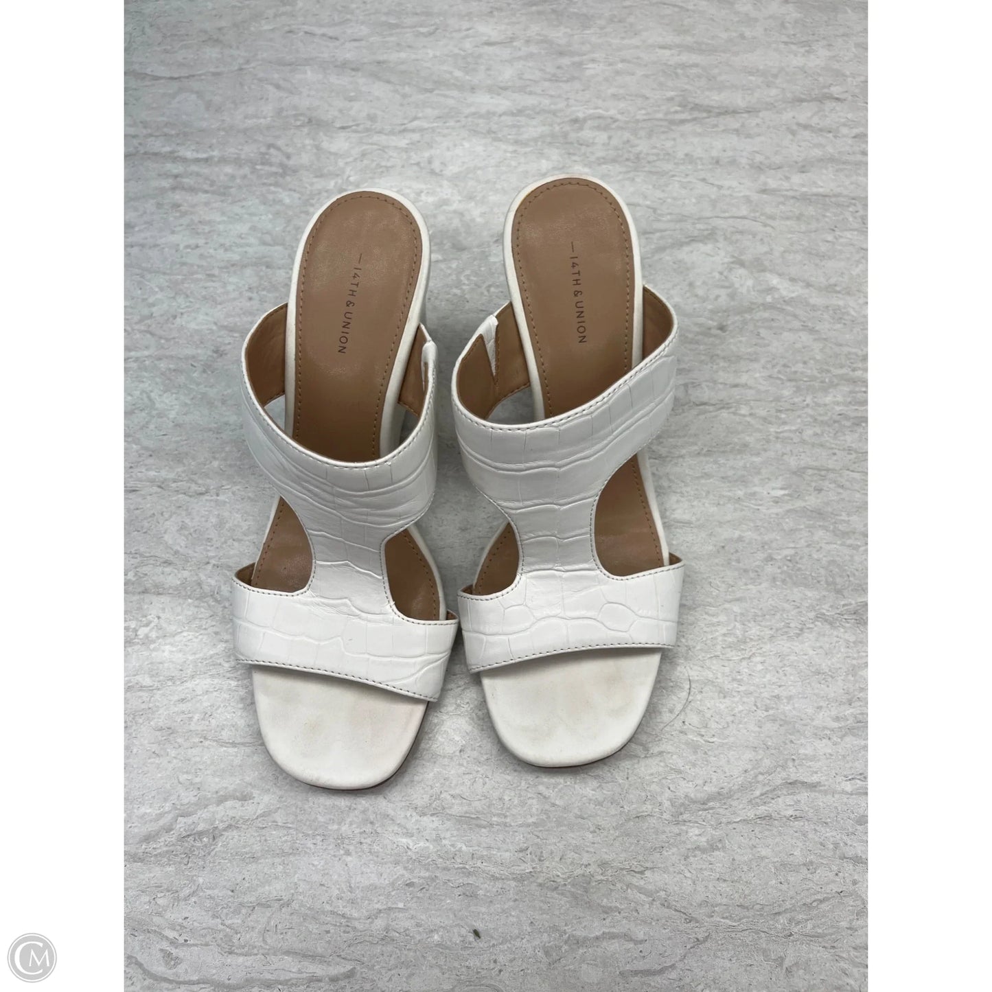Sandals Heels Wedge By 14th And Union In White, Size: 6.5