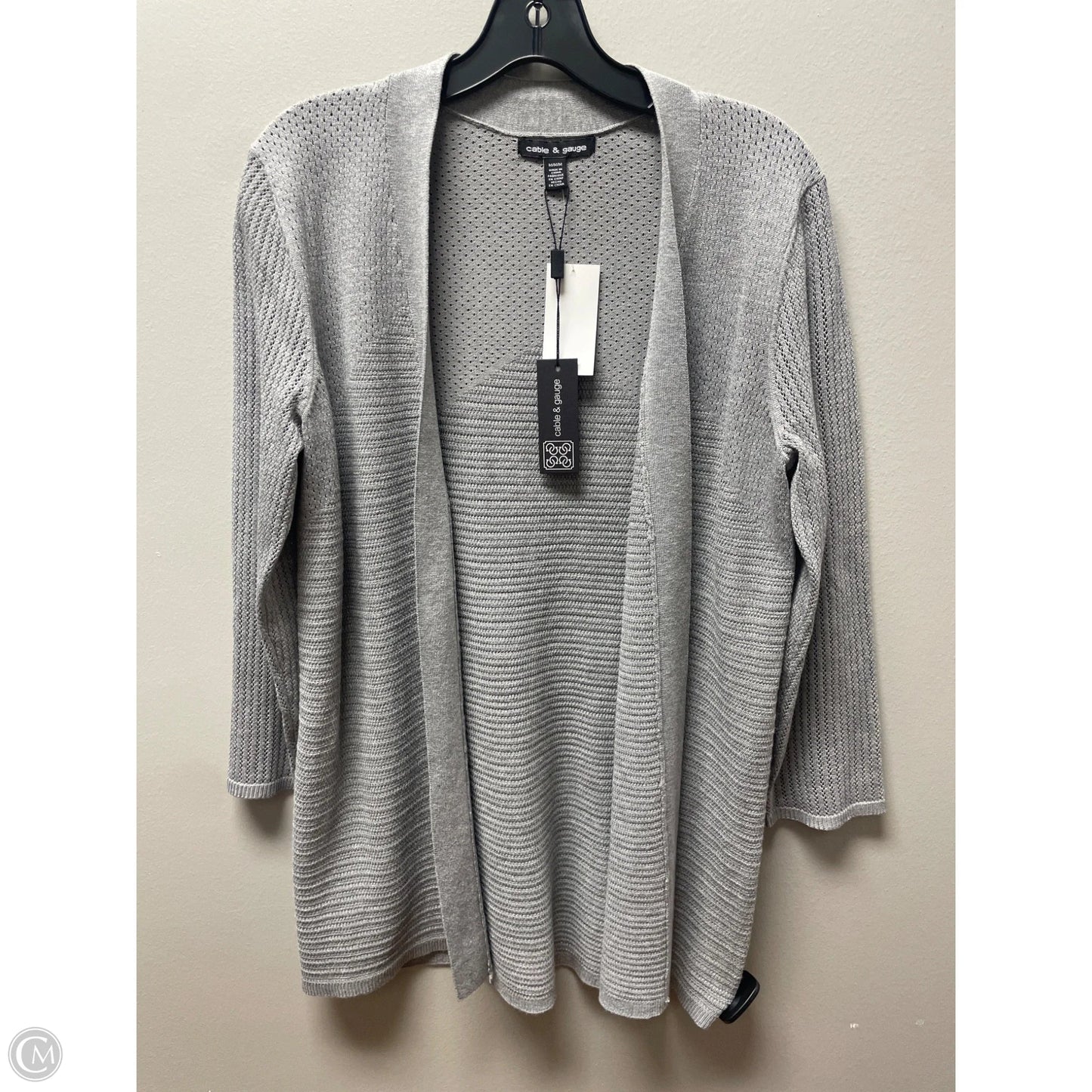 Sweater Cardigan By Cable And Gauge In Grey, Size: M