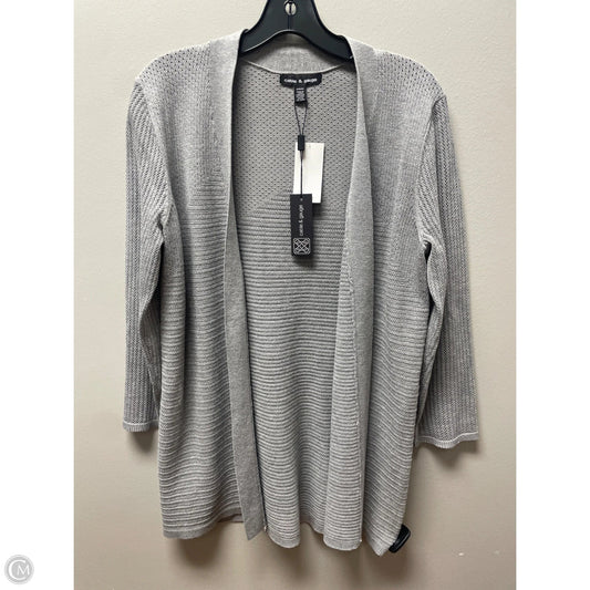 Sweater Cardigan By Cable And Gauge In Grey, Size: M