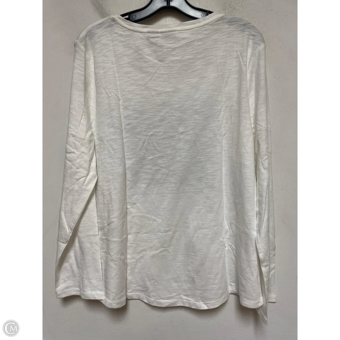 Top Long Sleeve By Chicos In Blue & White, Size: L