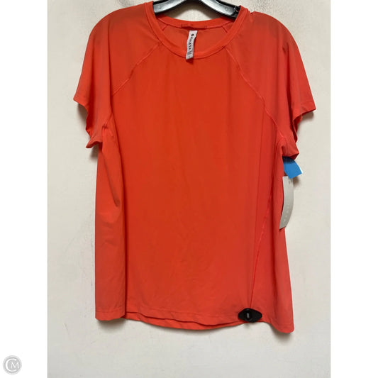 Athletic Top Short Sleeve By Athleta In Coral, Size: L