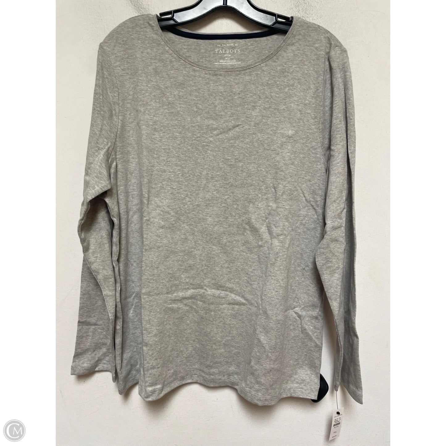 Top Long Sleeve Basic By Talbots In Grey, Size: Xlp