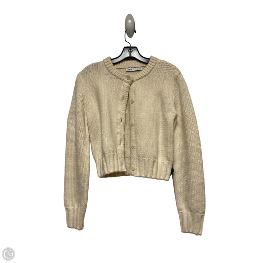 Sweater Cardigan By Zara In Cream, Size: M
