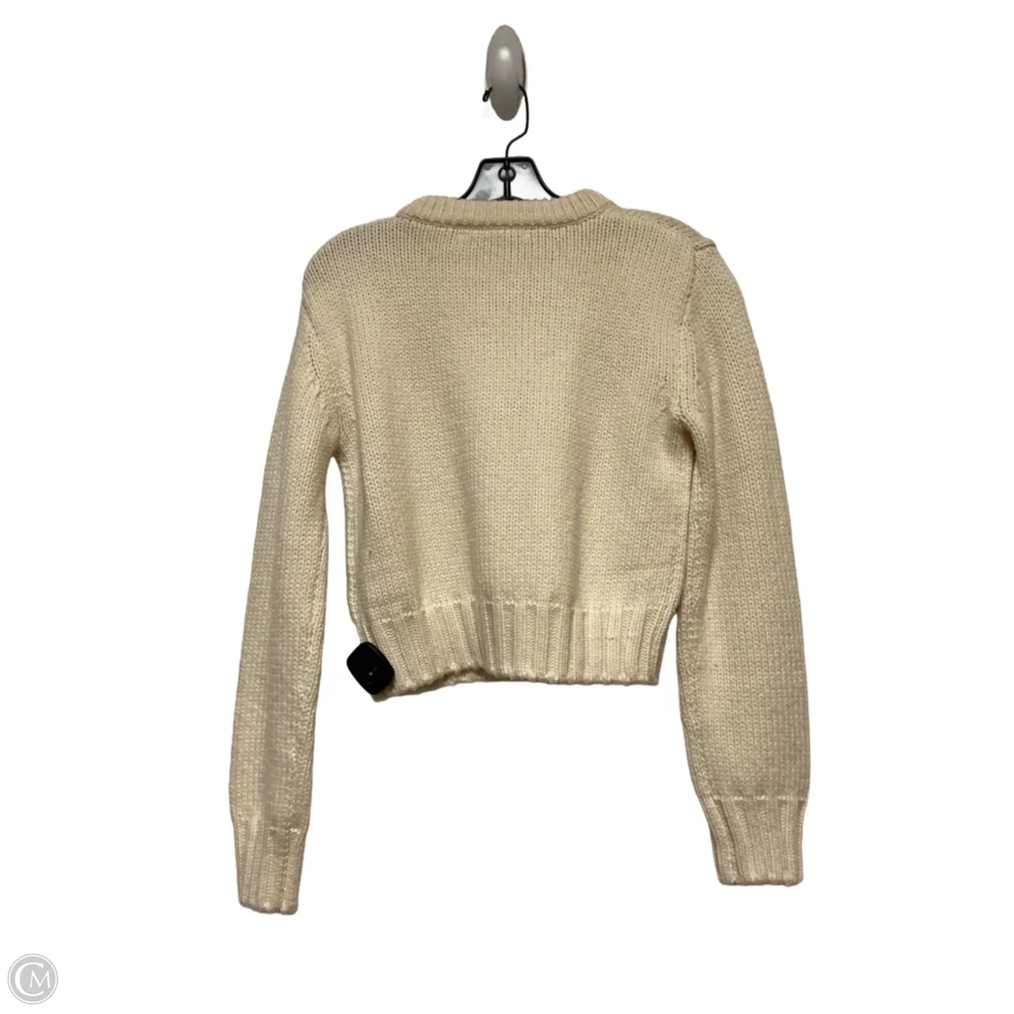 Sweater Cardigan By Zara In Cream, Size: M