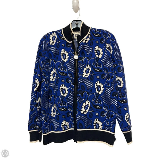 Sweater Cardigan By Anne Klein In Black & Blue, Size: S