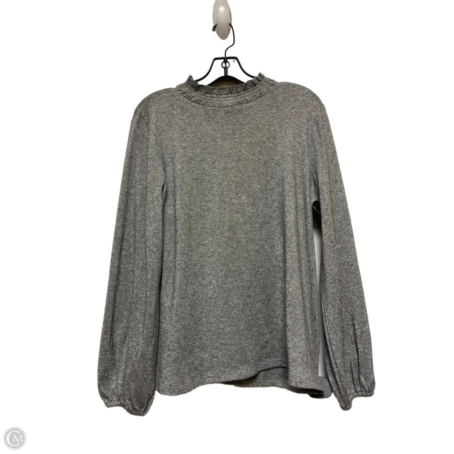 Top Long Sleeve By Talbots In Silver, Size: L