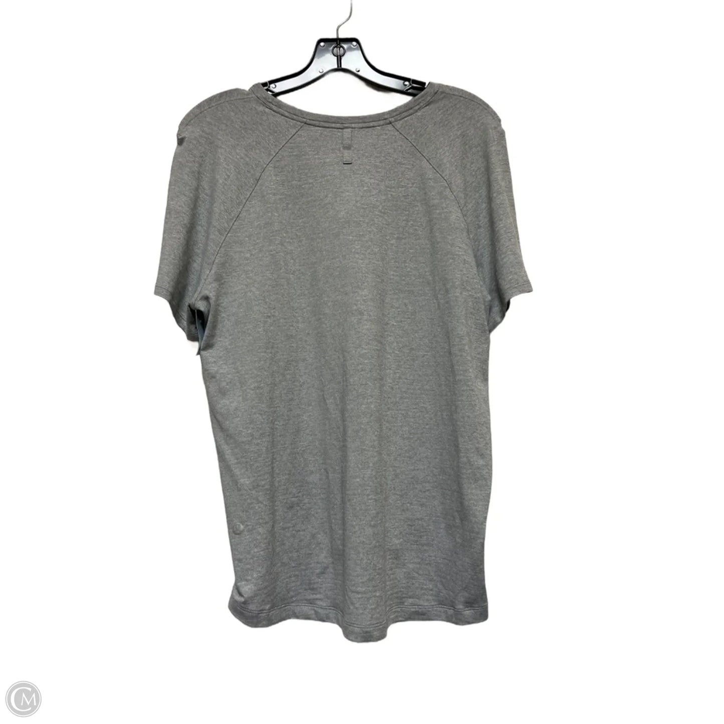 Athletic Top Short Sleeve By Lululemon In Grey, Size: L