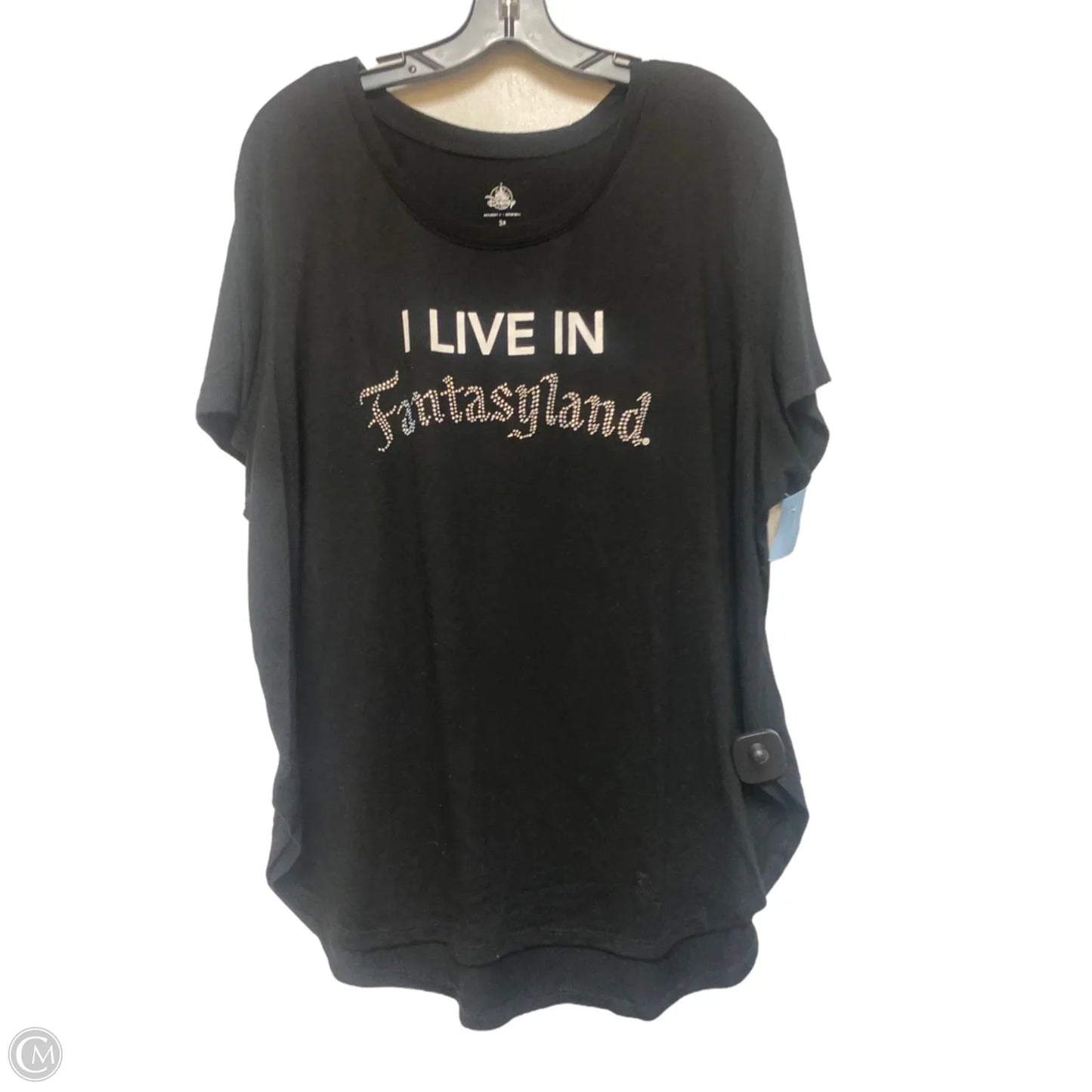 Top Short Sleeve Basic By Disney In Black, Size: 3x