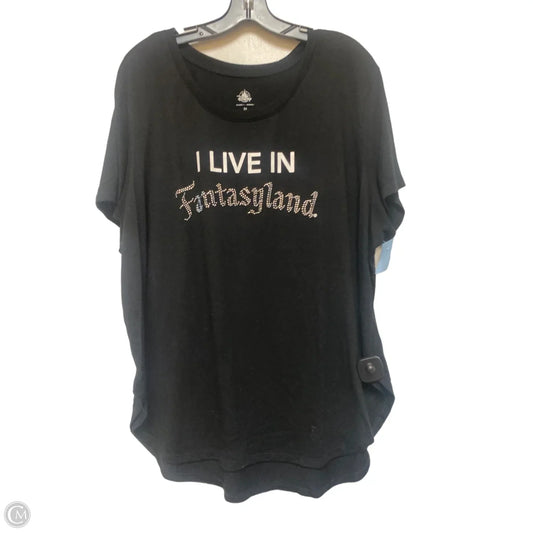 Top Short Sleeve Basic By Disney In Black, Size: 3x