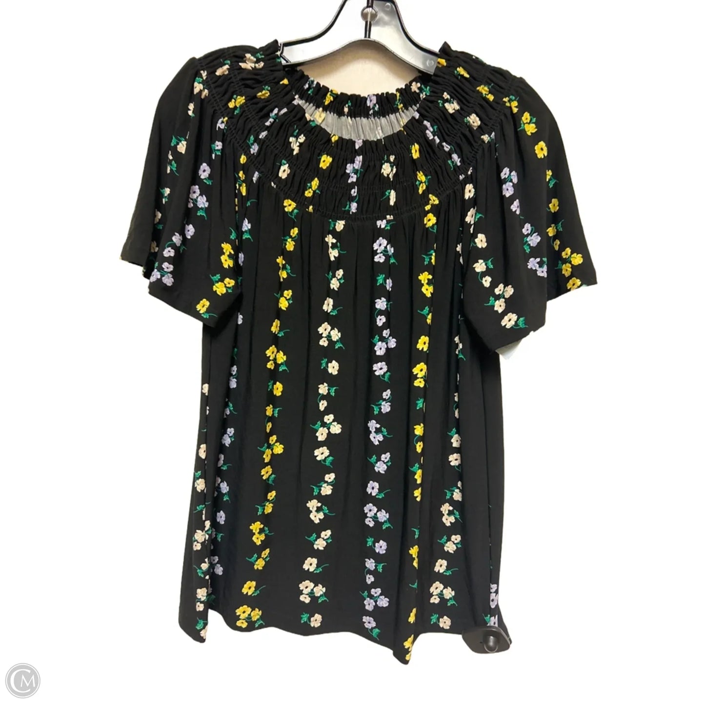 Top Short Sleeve By Ann Taylor In Floral Print, Size: Xs