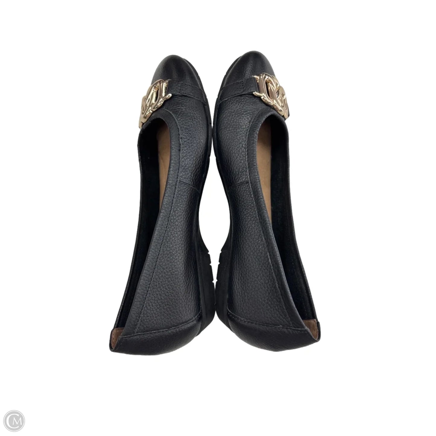 Shoes Flats By Aerosoles In Black & Gold, Size: 6