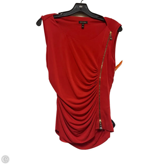Top Sleeveless Designer By Escada In Red, Size: Xs