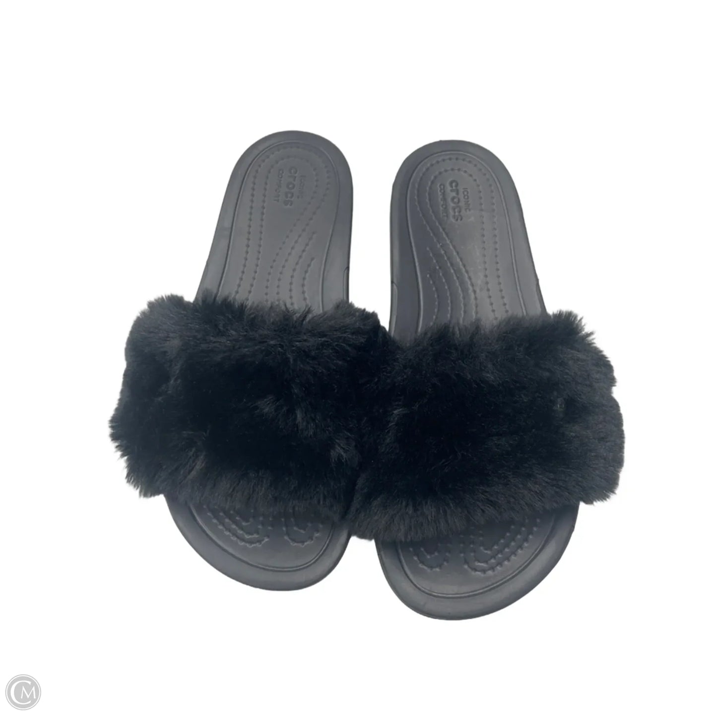 Sandals Flats By Crocs In Black, Size: 9