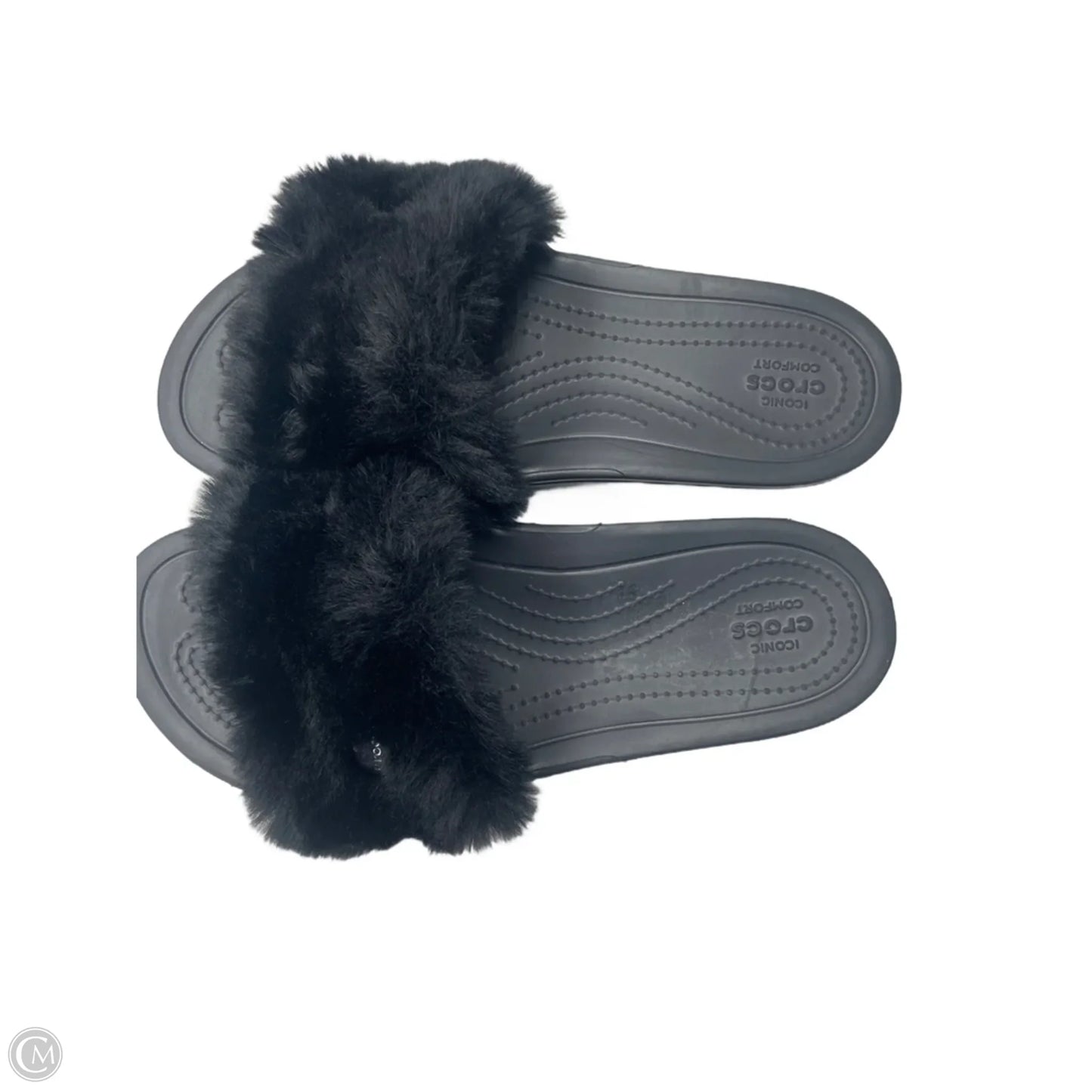 Sandals Flats By Crocs In Black, Size: 9