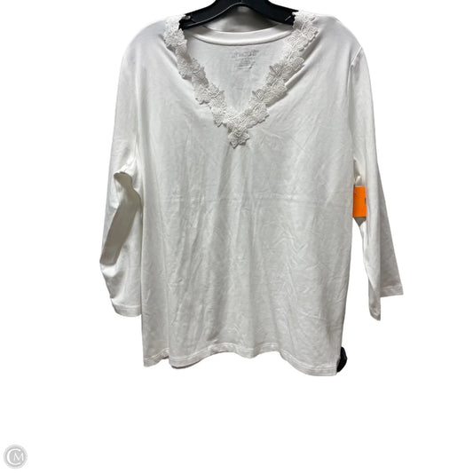 Top Short Sleeve By Chicos In White, Size: Xl