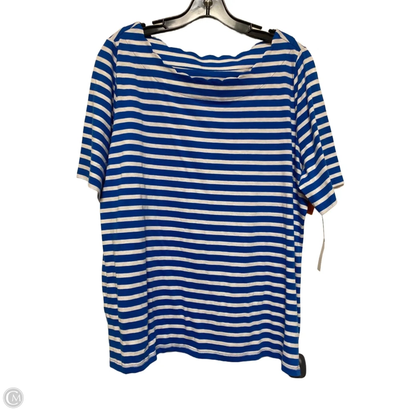 Top Short Sleeve By Talbots In Striped Pattern, Size: 1x
