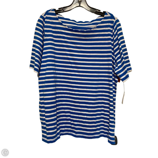 Top Short Sleeve By Talbots In Striped Pattern, Size: 1x