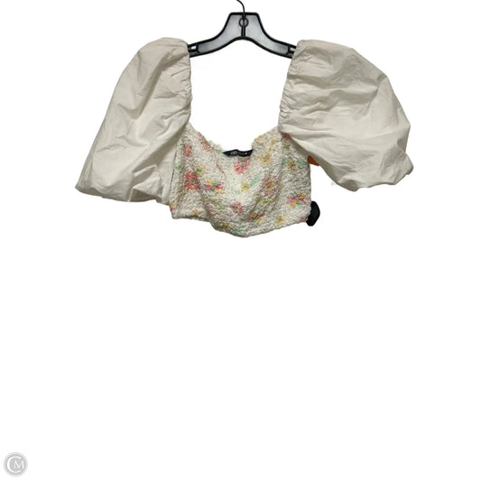 Top Short Sleeve By Zara In White, Size: S