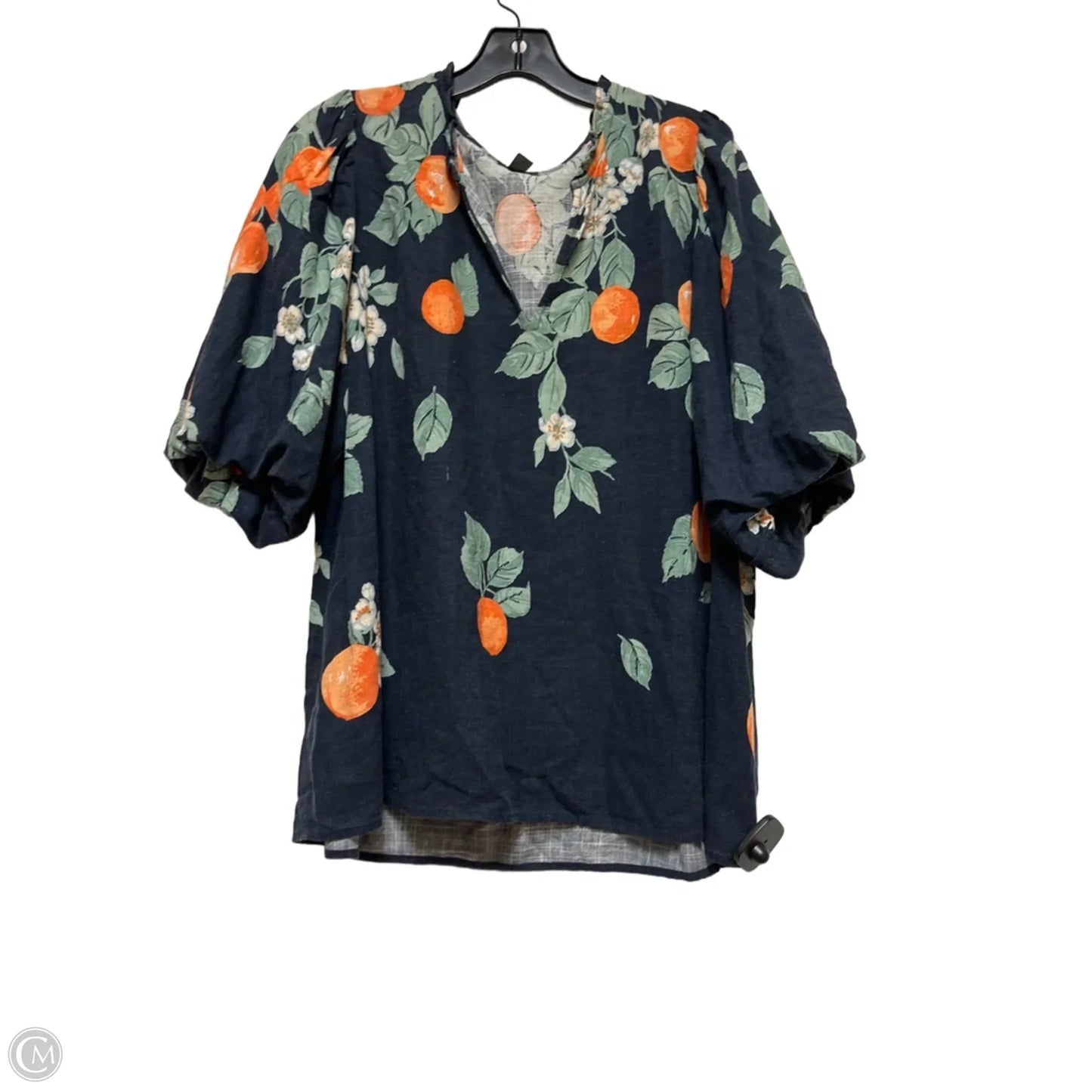 Top Short Sleeve By Ann Taylor In Blue & Orange, Size: Xl