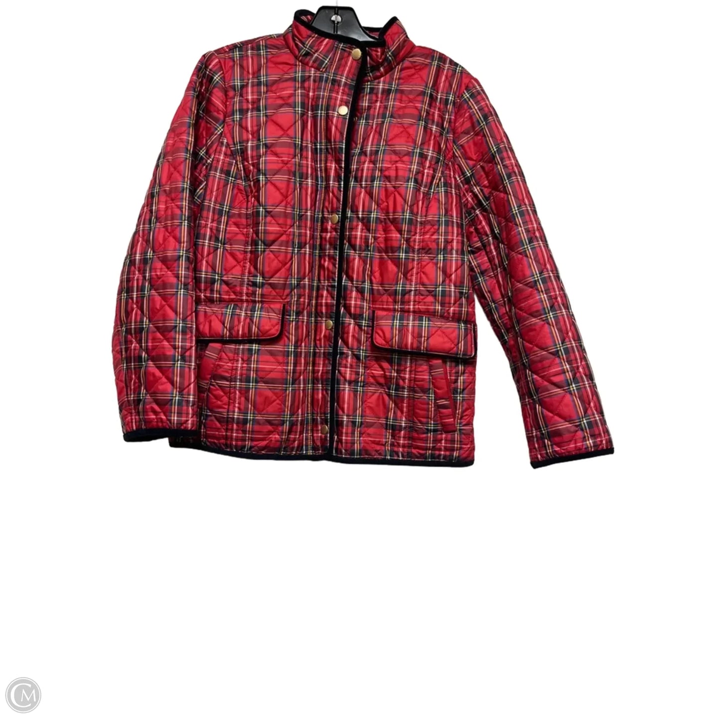 Jacket Puffer & Quilted By Talbots In Plaid Pattern, Size: Lp