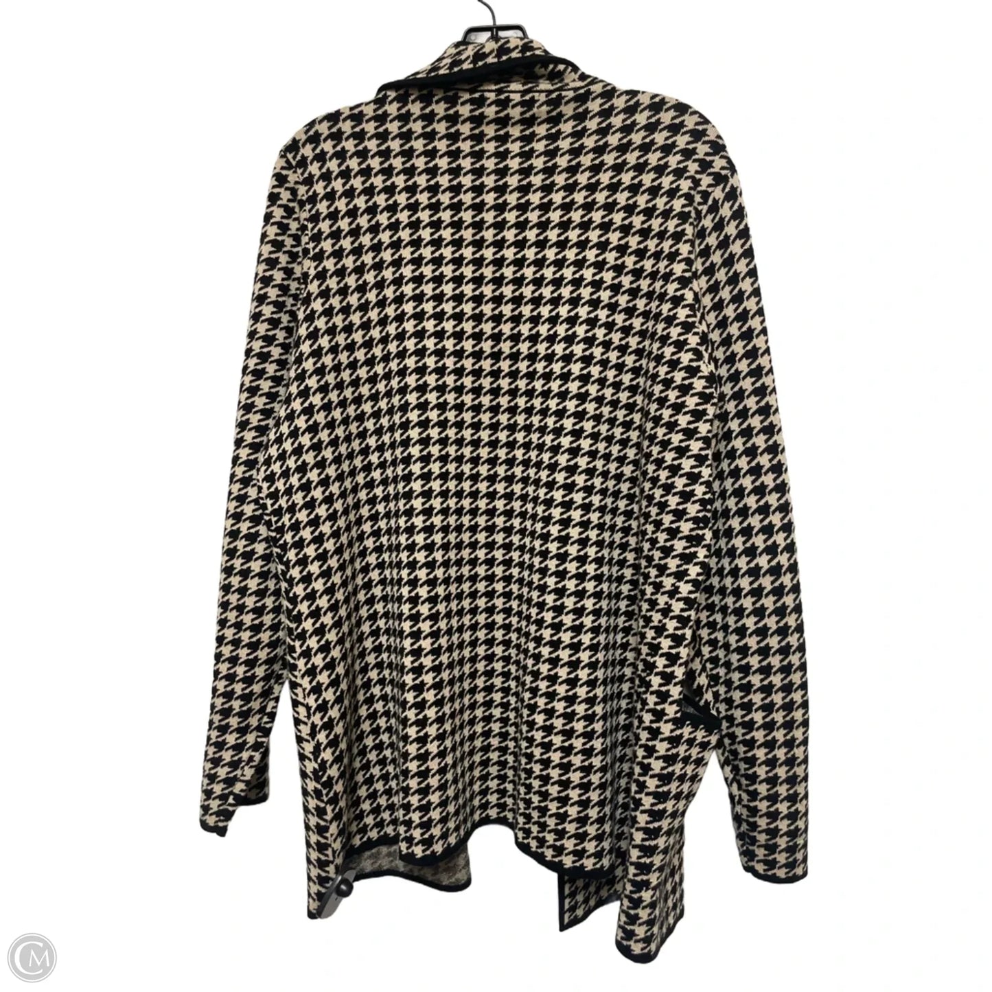 Sweater Cardigan By Max Studio In Black & Tan, Size: Xl