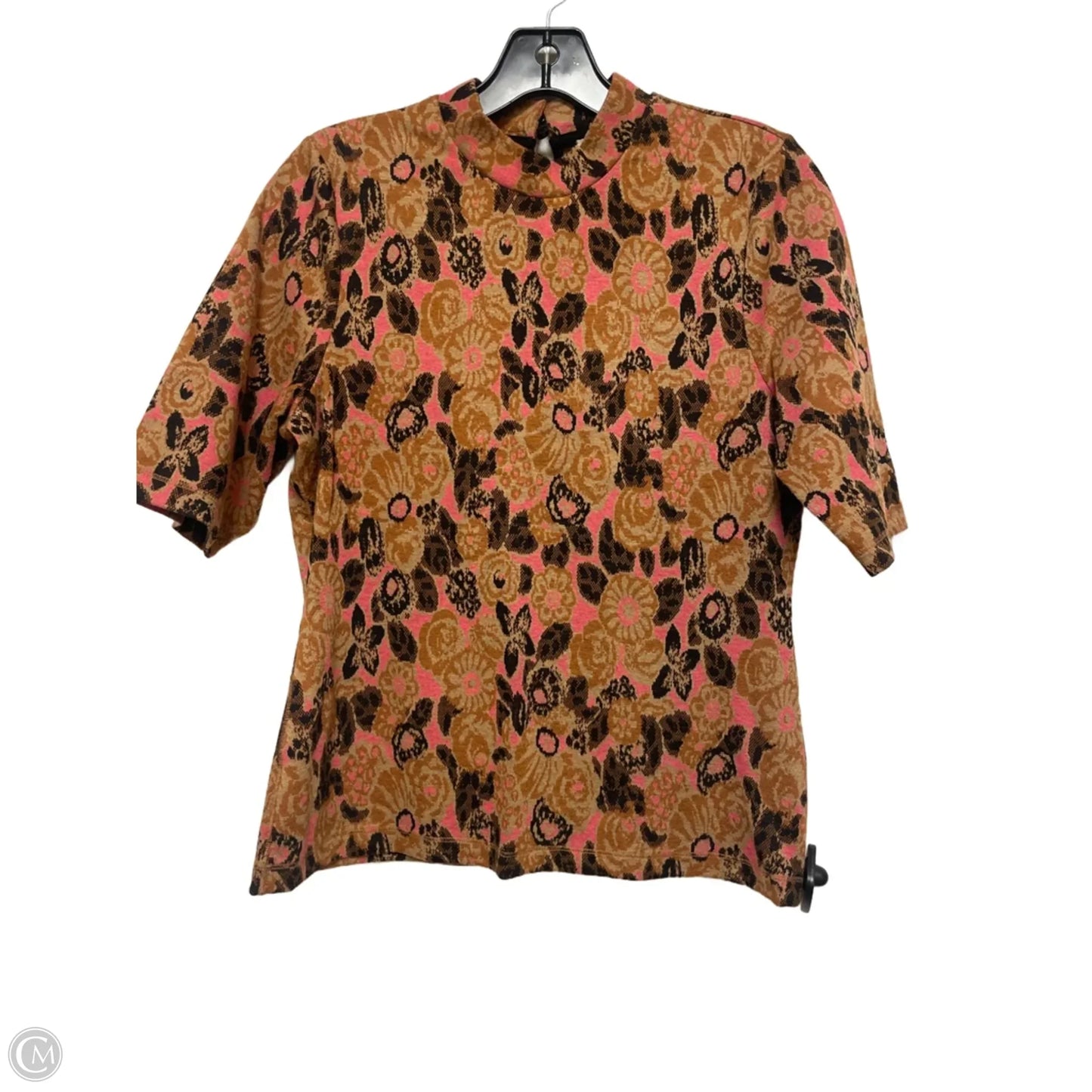 Top Short Sleeve By Maeve In Brown & Pink, Size: M