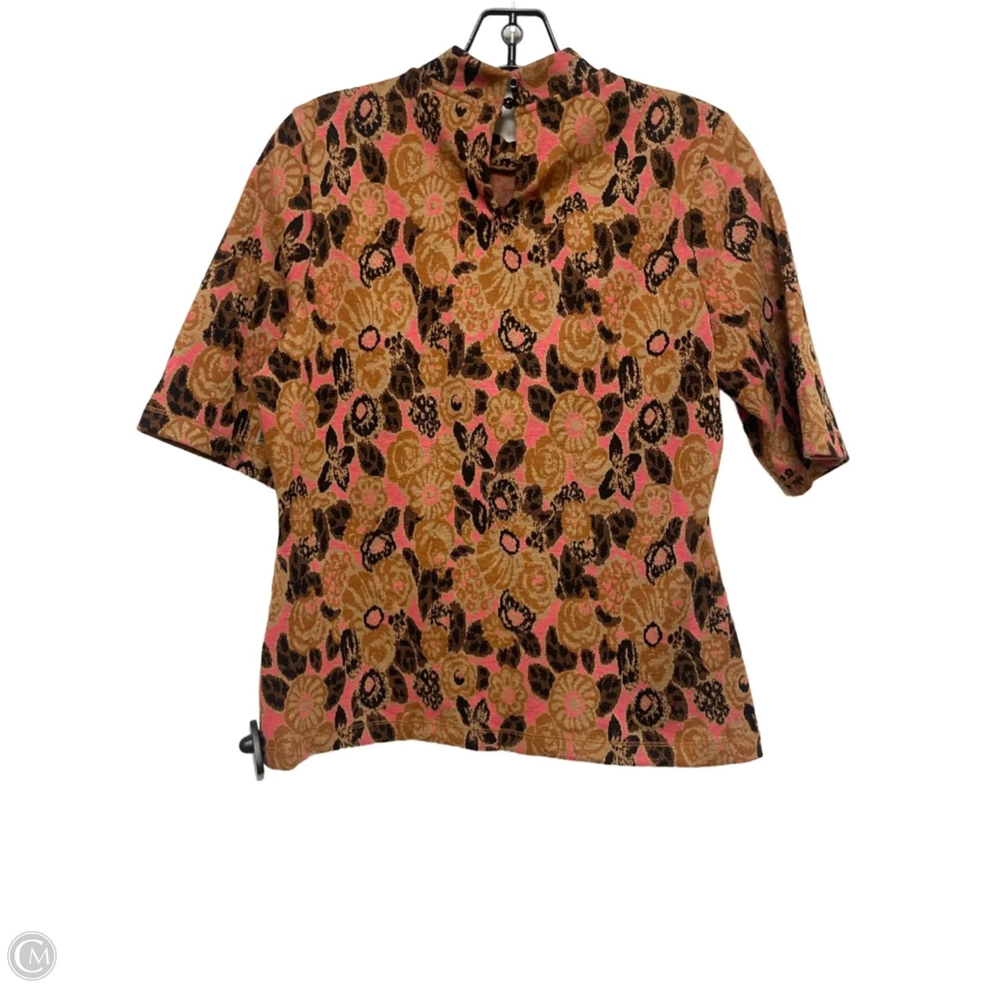 Top Short Sleeve By Maeve In Brown & Pink, Size: M