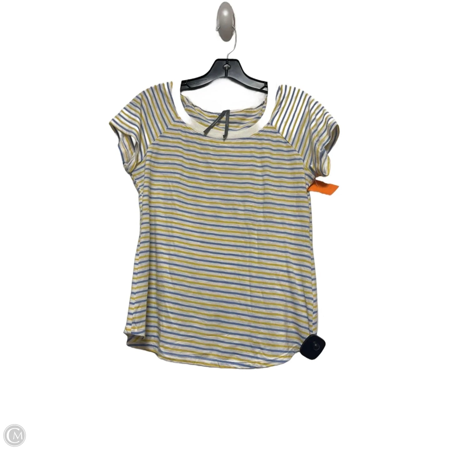 Top Short Sleeve Basic By Anthropologie In Striped Pattern, Size: S