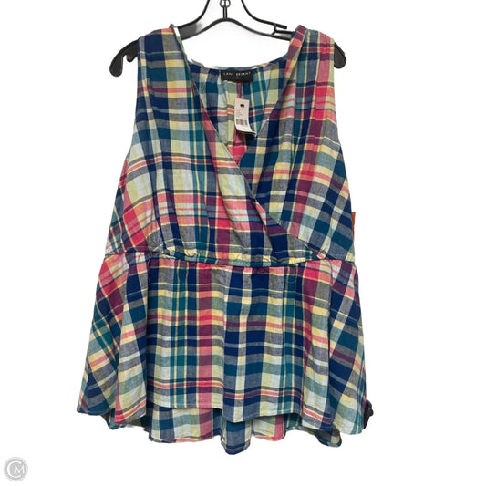 Top Sleeveless By Lane Bryant In Plaid Pattern, Size: 2x