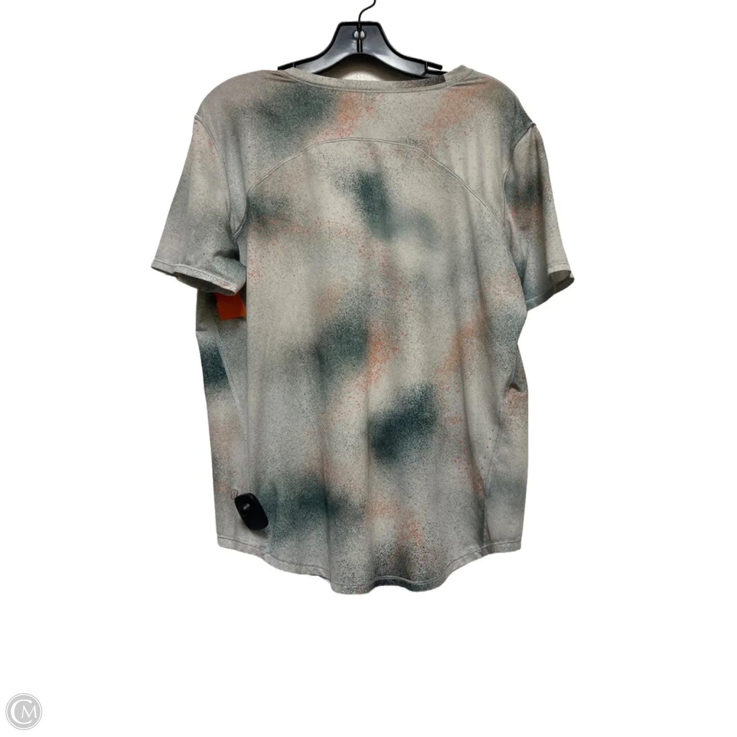 Athletic Top Short Sleeve By Lululemon In Green & Orange, Size: 12