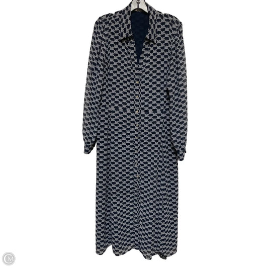 Dress Casual Maxi By Michael By Michael Kors In Blue & White, Size: Xl