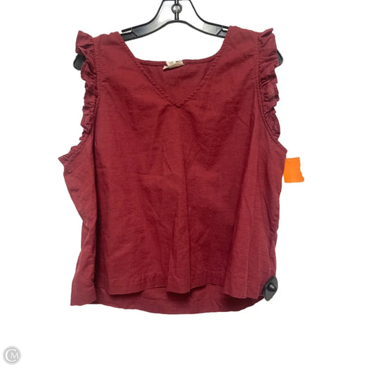 Top Sleeveless By Ana In Red, Size: Xl