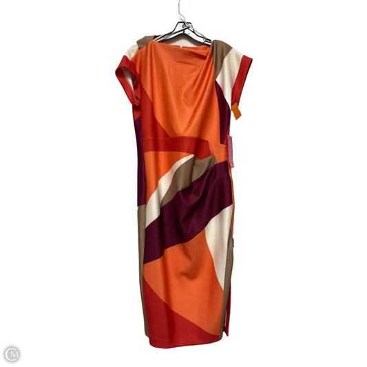 Dress Casual Maxi By Donna Karan In Orange, Size: M