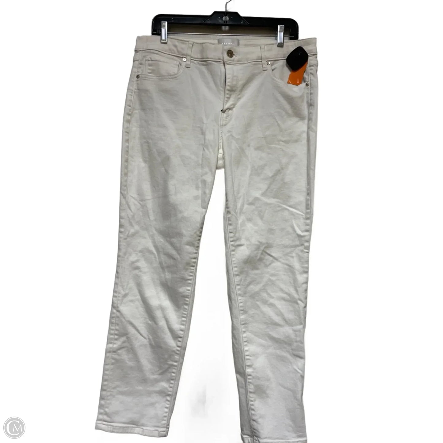 Jeans Straight By White House Black Market In White Denim, Size: 12