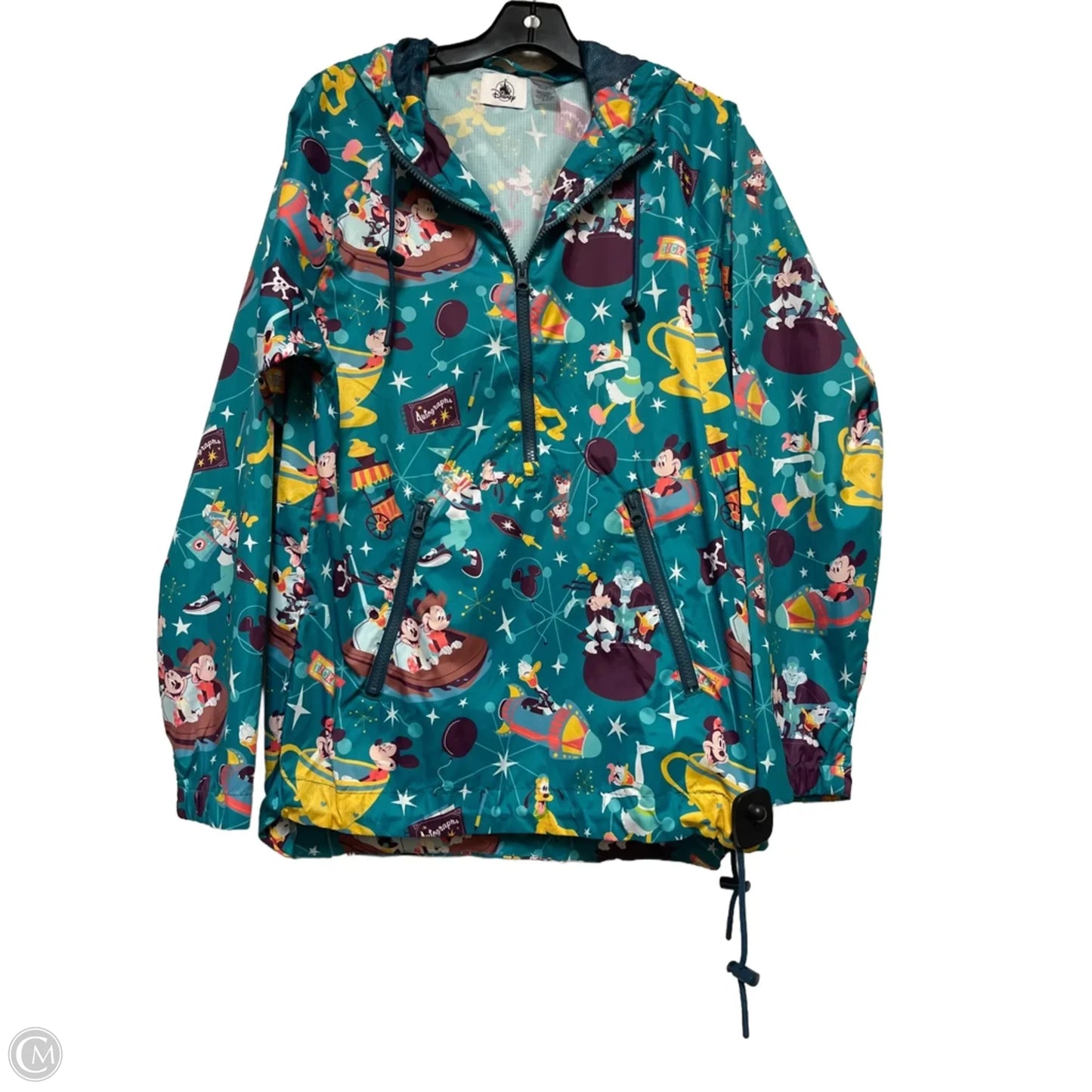 Jacket Windbreaker By Disney Store In Teal, Size: Xs