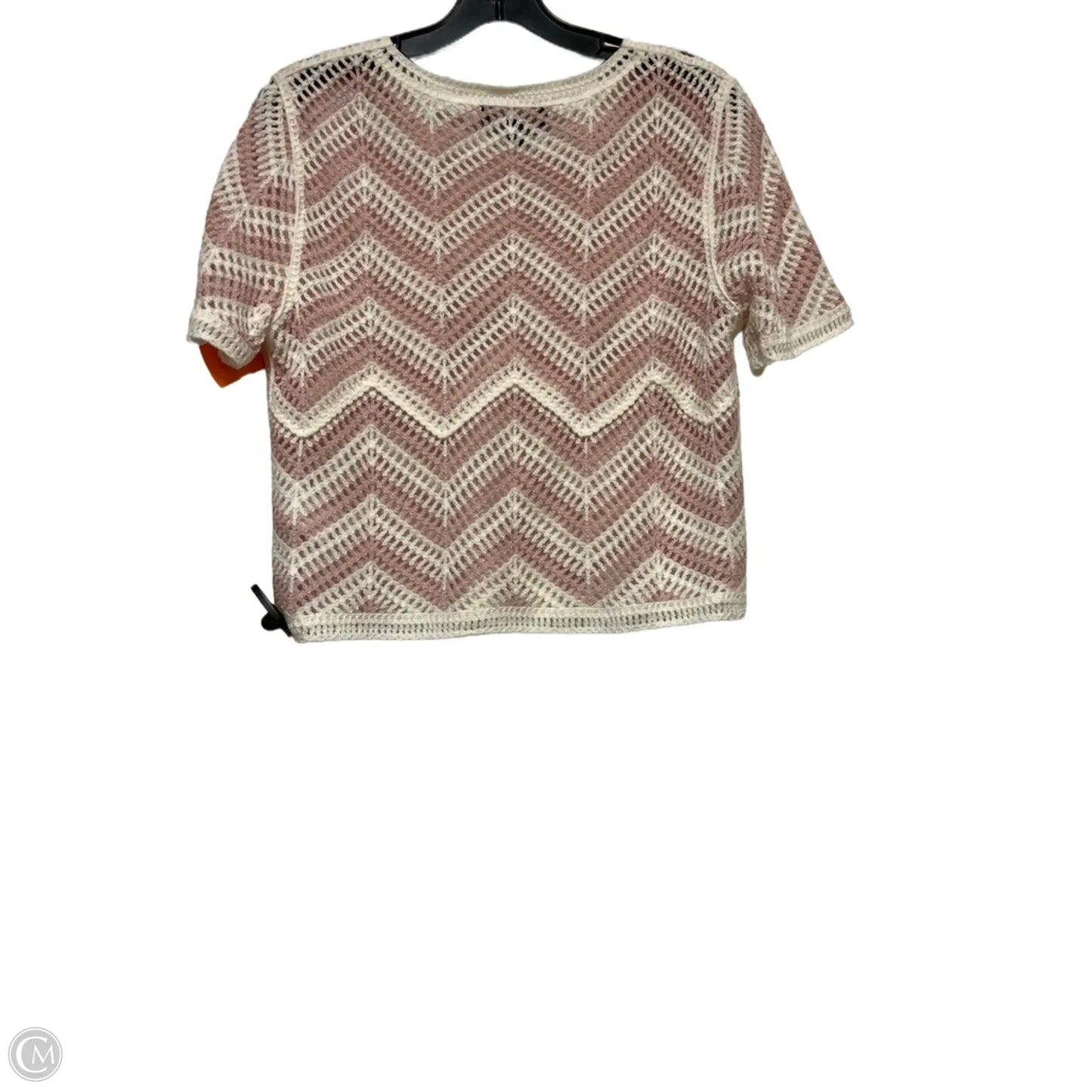 Sweater Short Sleeve By Laundry In Pink & White, Size: S